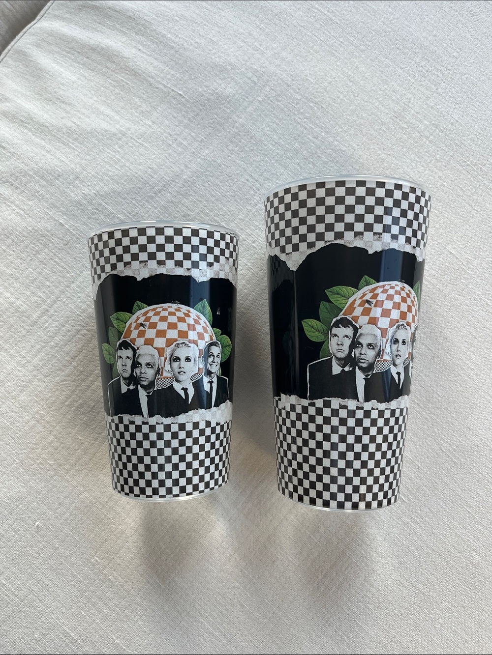 Set of 2 No Doubt at the Sphere Checkered Black & White Cups